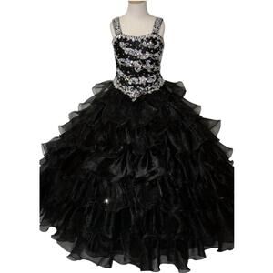 NEW LITTLE ROSIE girl's glitz pageant dress in black